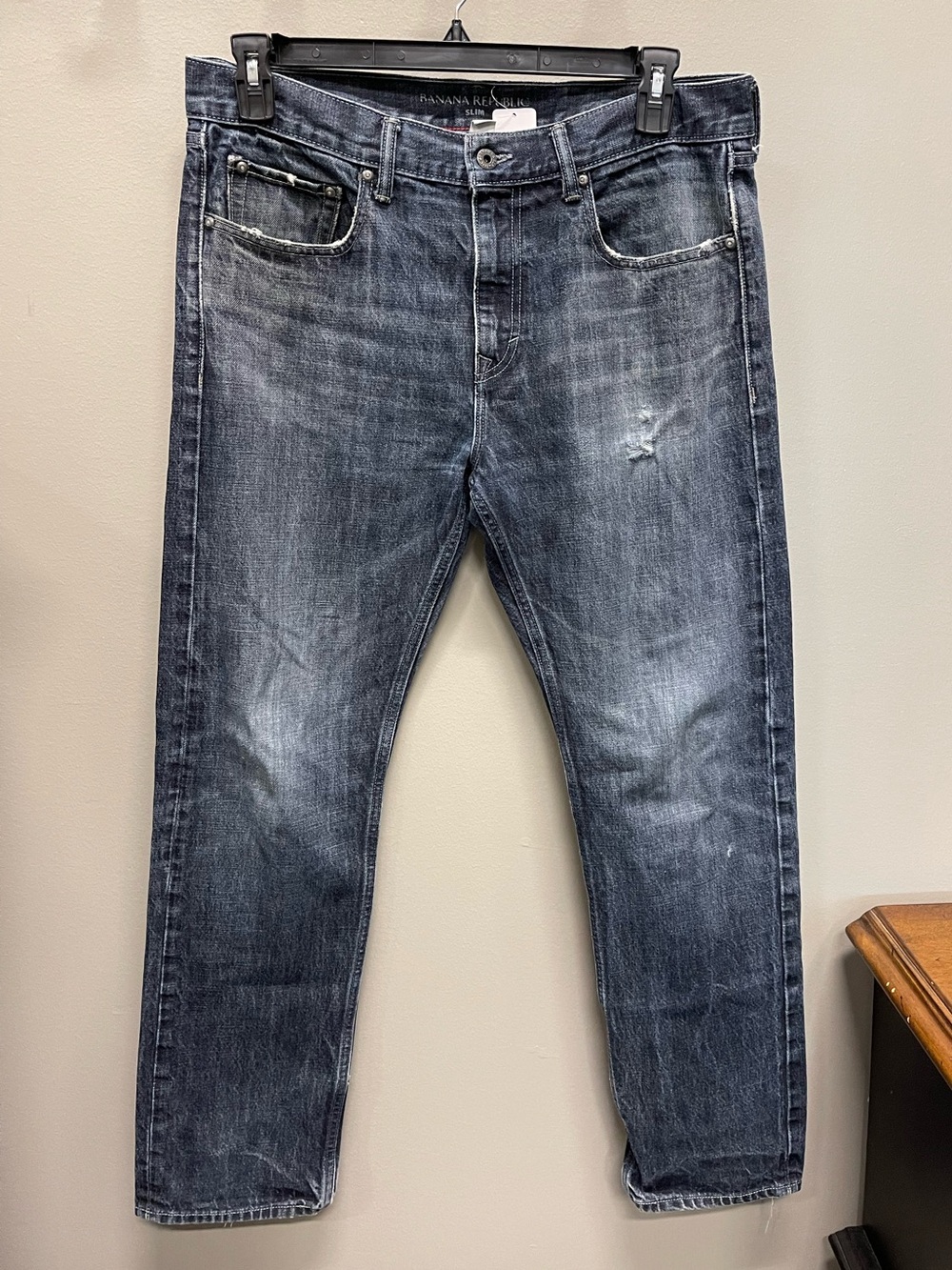 Banana Republic Men's Faded Blue Straight Jeans